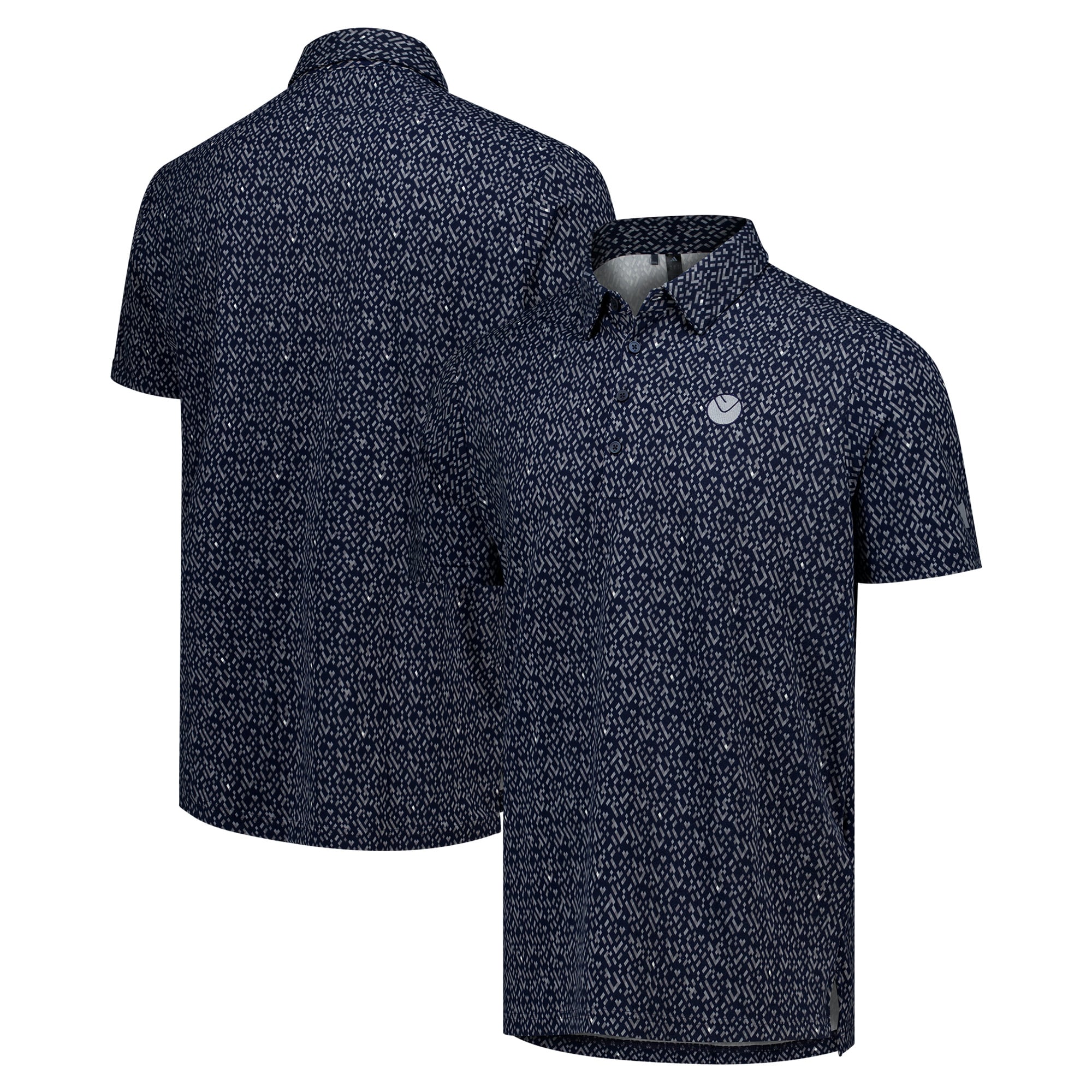 Leeds United adidas Golf Ultimate Micro Argyle Polo - Collegiate Navy