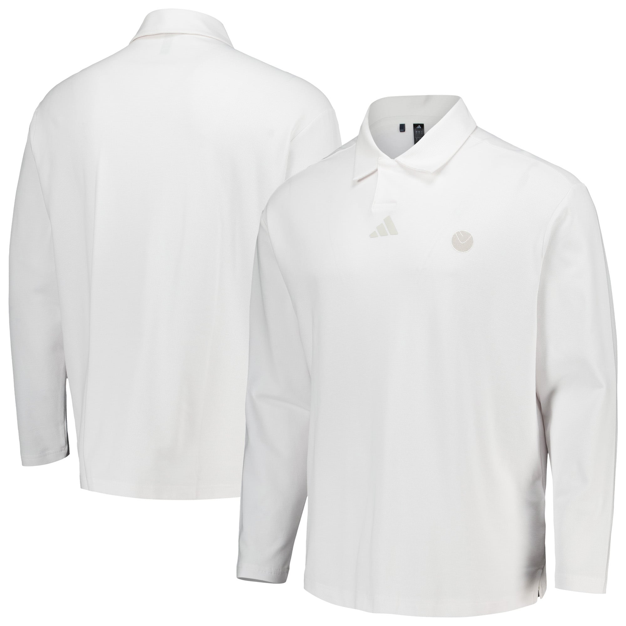 Leeds United adidas Golf Beyond The Course Polo - White - Long Sleeve