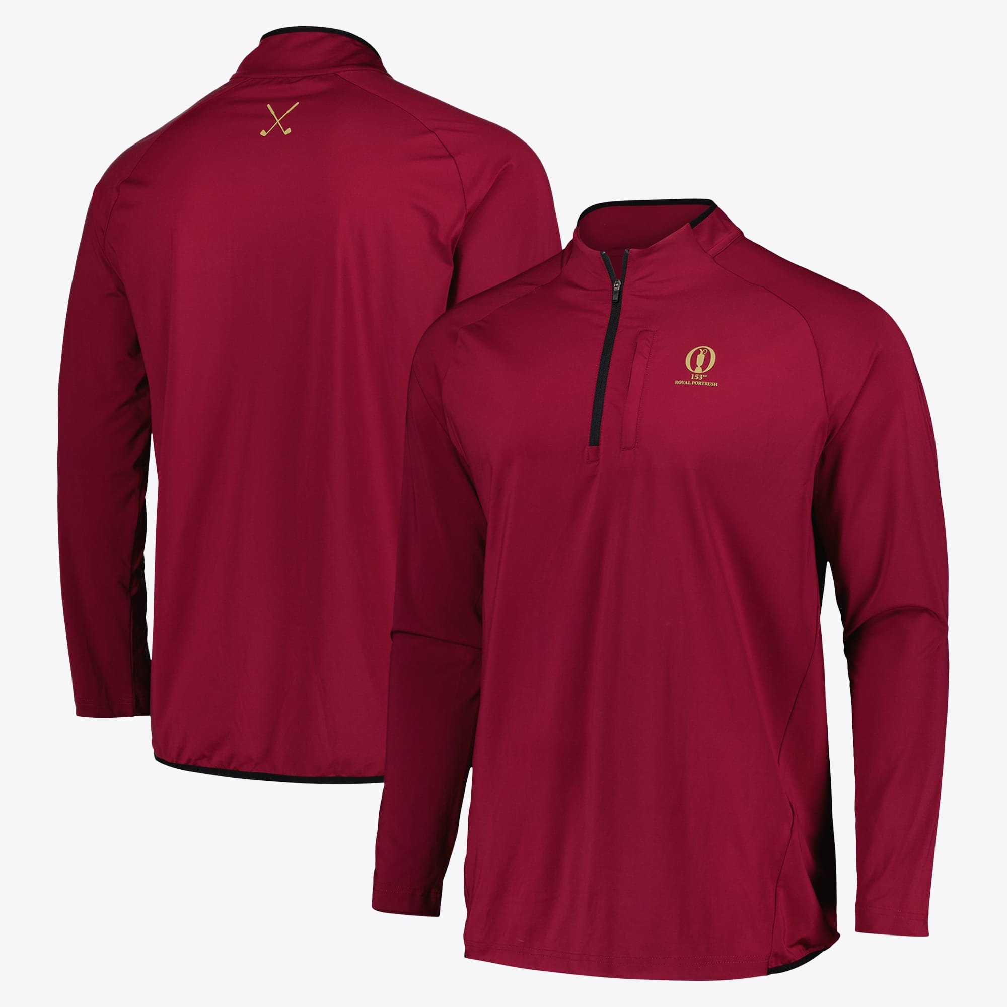 Maglia intermedia leggera con zip a 1/4 The 153rd Open Royal Portrush Elevated Tech - Bordeaux