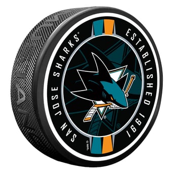 San Jose Sharks Ribbon Hockey Puck