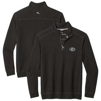 Men's Tommy Bahama Black Georgia Bulldogs Montego Bay Half-Zip Jacket