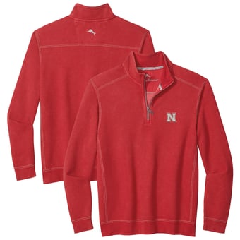 Men's Tommy Bahama Scarlet Nebraska Huskers Montego Bay Half-Zip Jacket