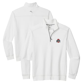 Men's Tommy Bahama White Ohio State Buckeyes Montego Bay Half-Zip Jacket