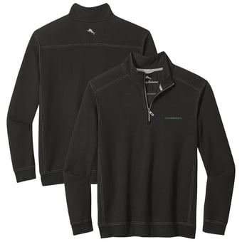 Men's Tommy Bahama Black Oregon Ducks Montego Bay Half-Zip Jacket