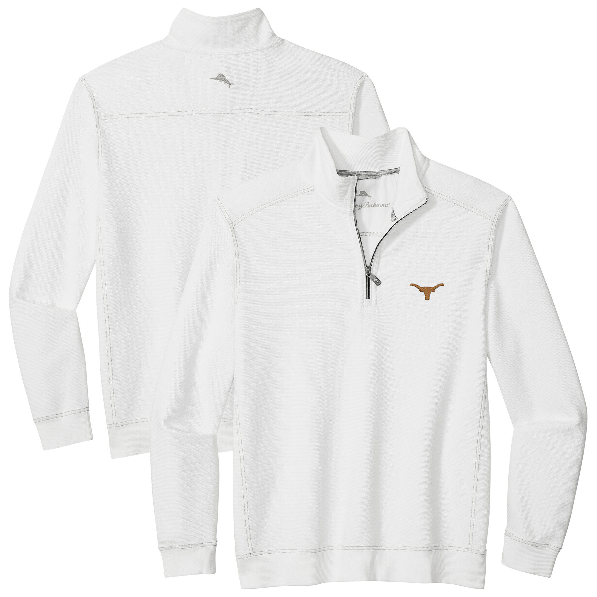 Men's Tommy Bahama White Texas Longhorns Montego Bay Half-Zip Jacket
