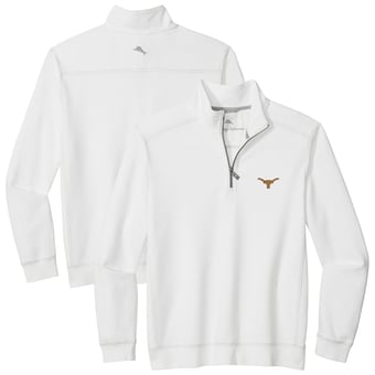 Men's Tommy Bahama White Texas Longhorns Montego Bay Half-Zip Jacket