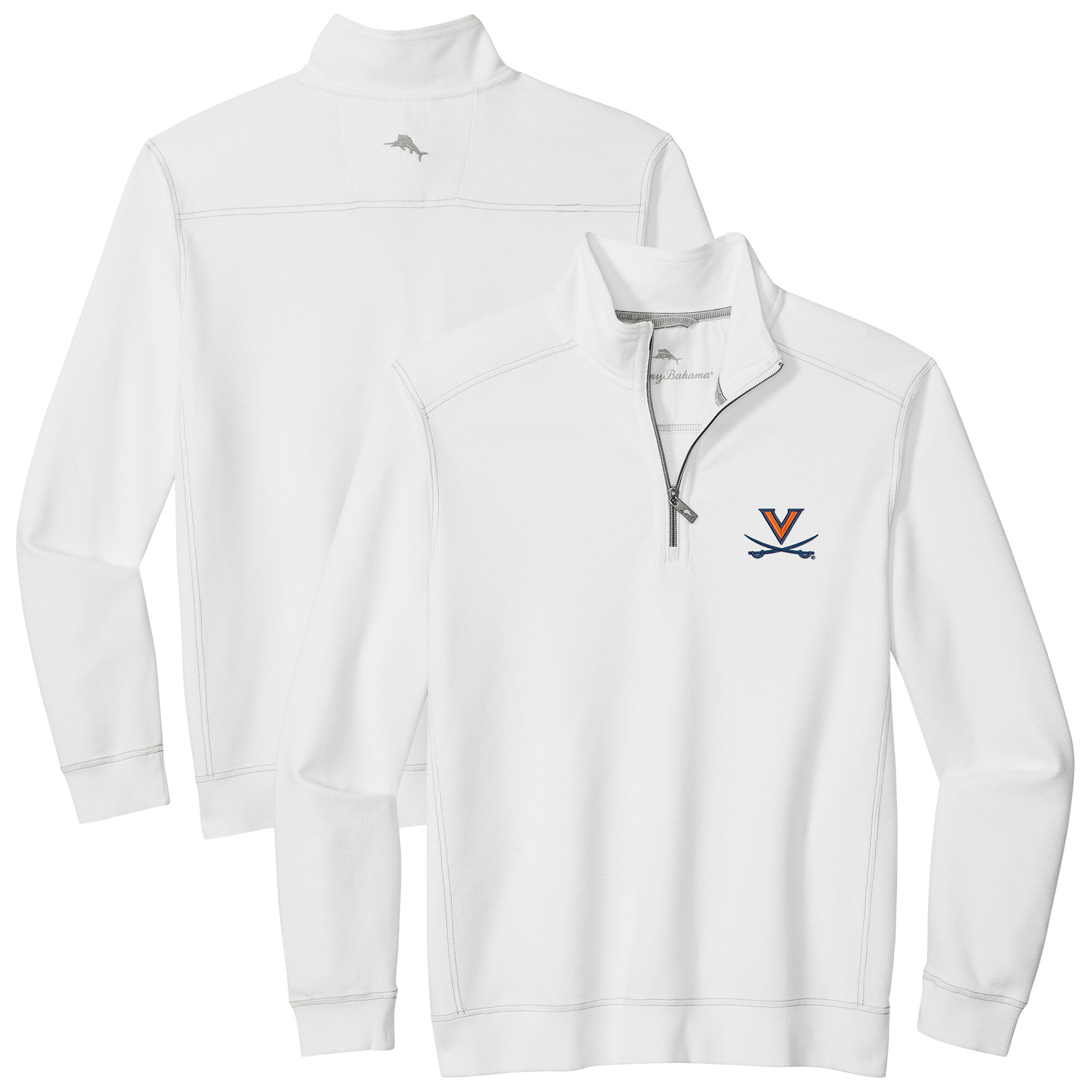 Men's Tommy Bahama White Virginia Cavaliers Montego Bay Half-Zip Jacket