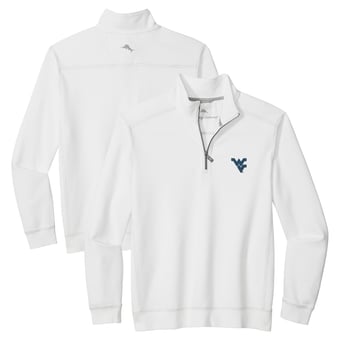 Men's Tommy Bahama White West Virginia Mountaineers Montego Bay Half-Zip Jacket