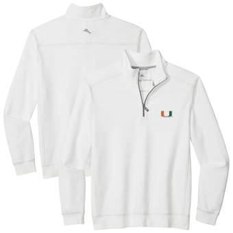 Men's Tommy Bahama White Miami Hurricanes Montego Bay Half-Zip Jacket