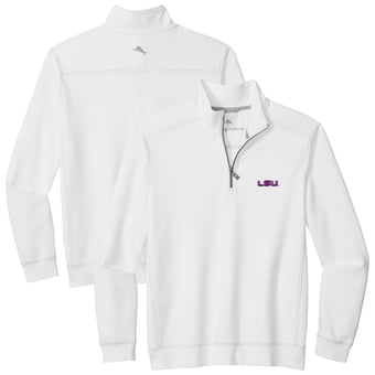 Men's Tommy Bahama White LSU Tigers Montego Bay Half-Zip Jacket