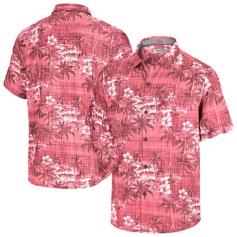 Men's Tommy Bahama Crimson Alabama Crimson Tide Coconut Point Palmetta IslandZone Camp Button-Up Shirt