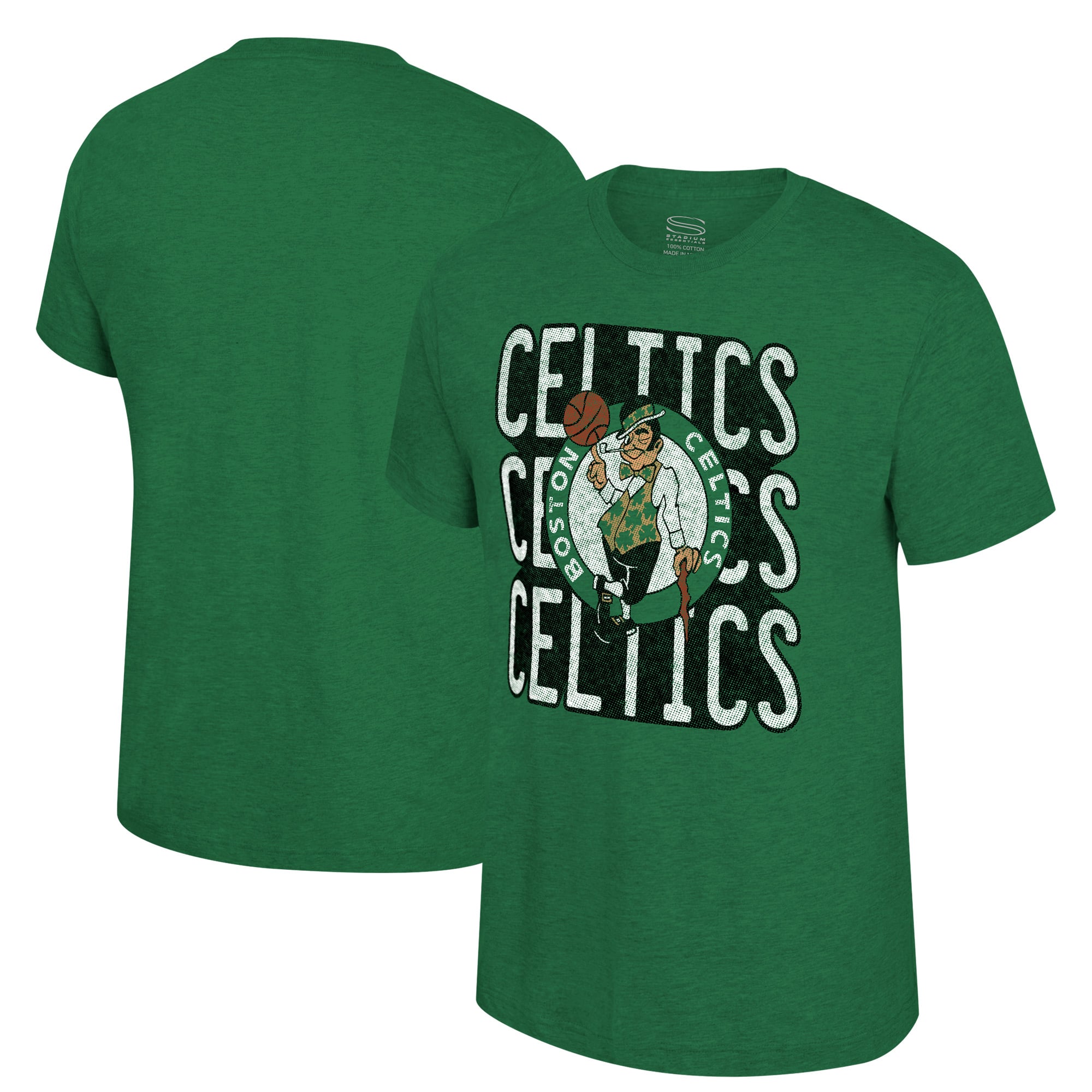 Unisex Stadium Essentials Heather Green Boston Celtics Step Up T-Shirt