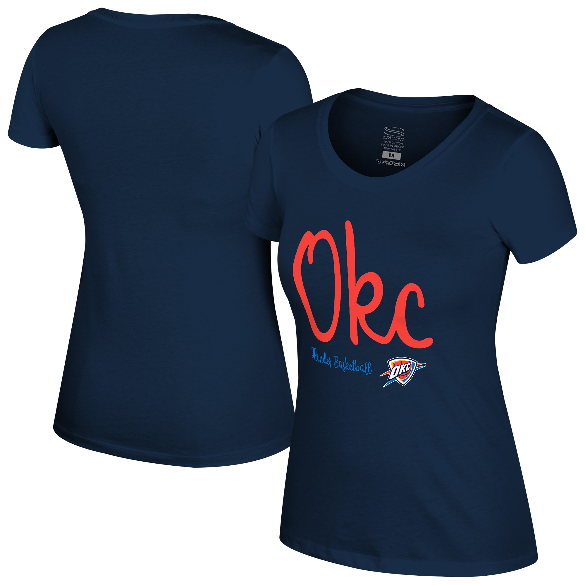 Women's Stadium Essentials Navy Oklahoma City Thunder 3rd Quarter T-Shirt