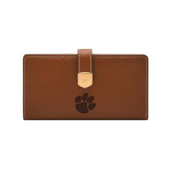 Fossil  Clemson Tigers Lennox Leather Tab Bifold Wallet
