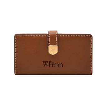 Fossil  Pennsylvania Quakers Lennox Leather Tab Bifold Wallet