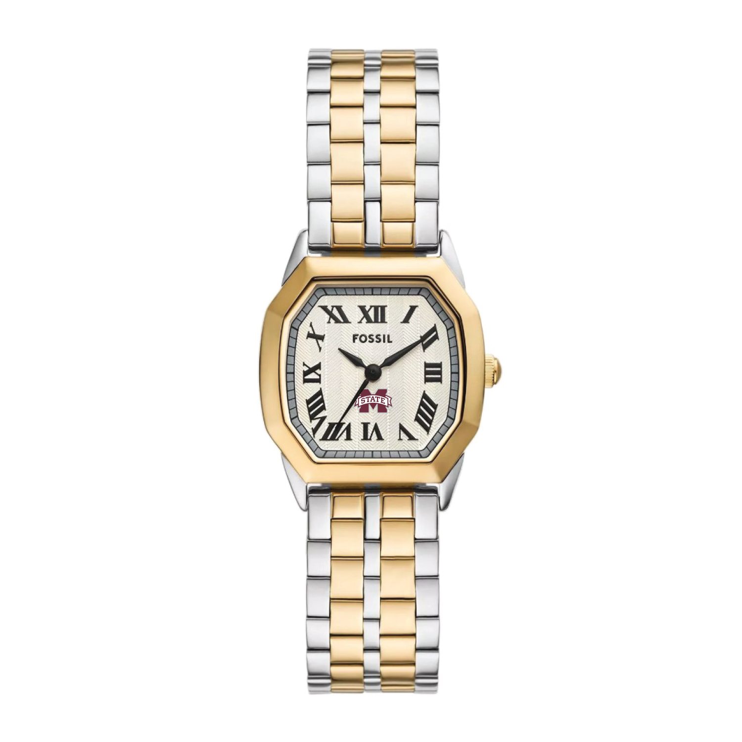 Fossil  Mississippi State Bulldogs Harlow Three-Hand Two-Tone Stainless Steel Watch