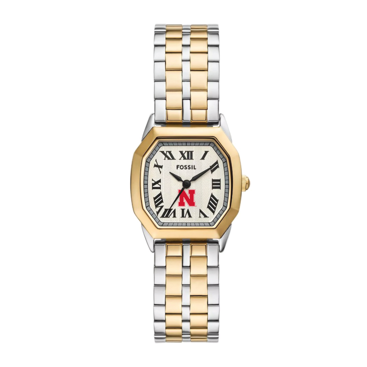 Fossil  Nebraska Huskers Harlow Three-Hand Two-Tone Stainless Steel Watch