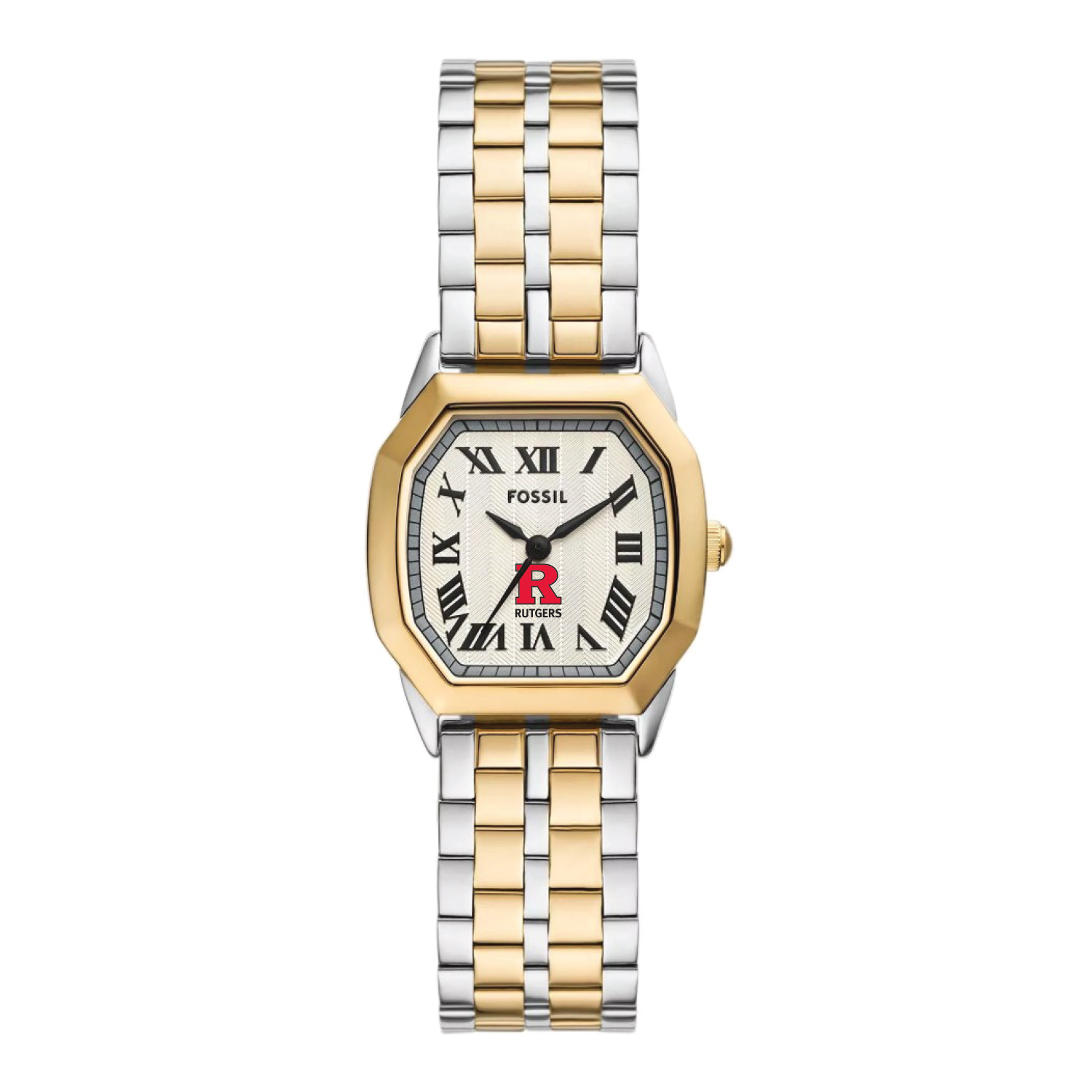 Fossil  Rutgers Scarlet Knights Harlow Three-Hand Two-Tone Stainless Steel Watch