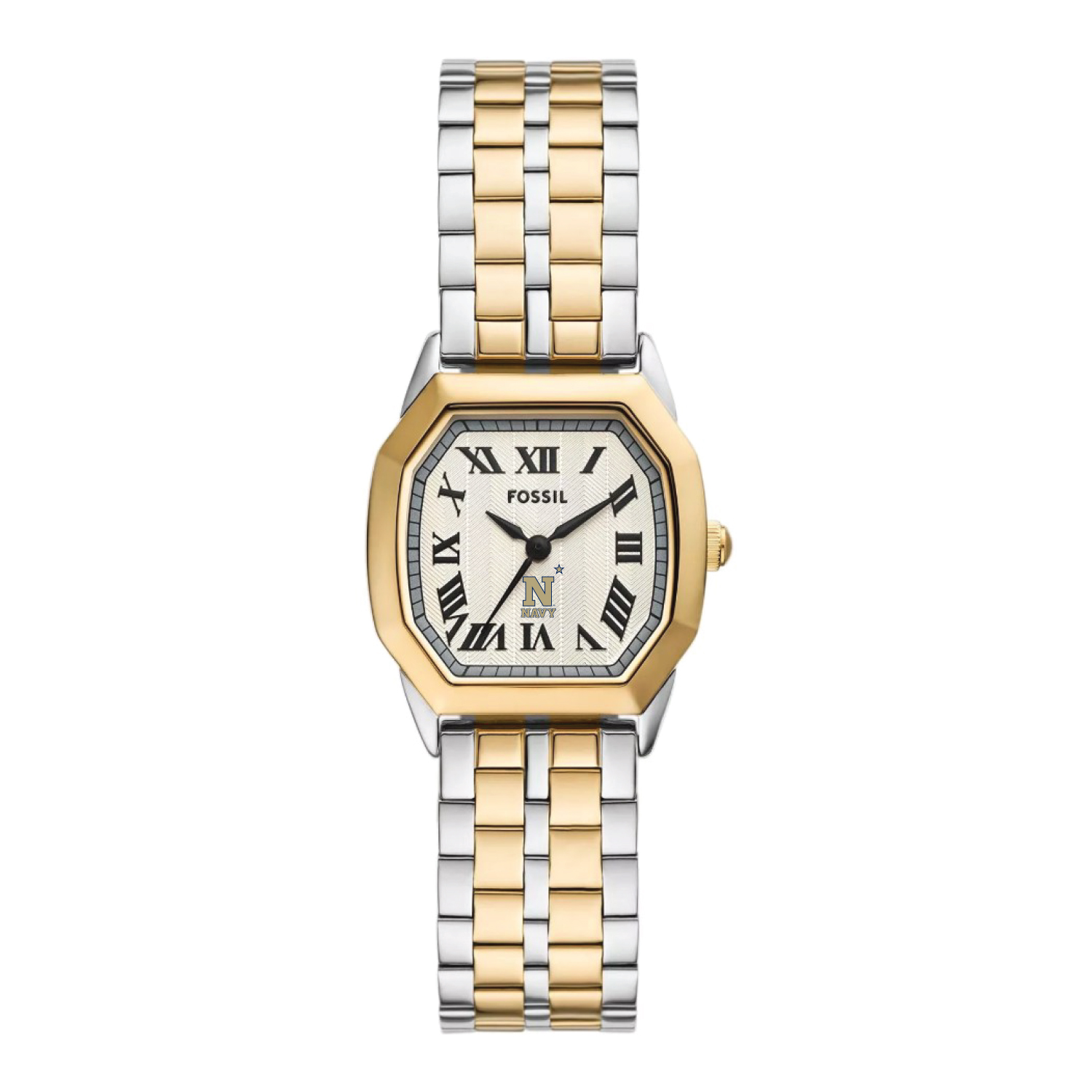 Fossil  Navy Midshipmen Harlow Three-Hand Two-Tone Stainless Steel Watch
