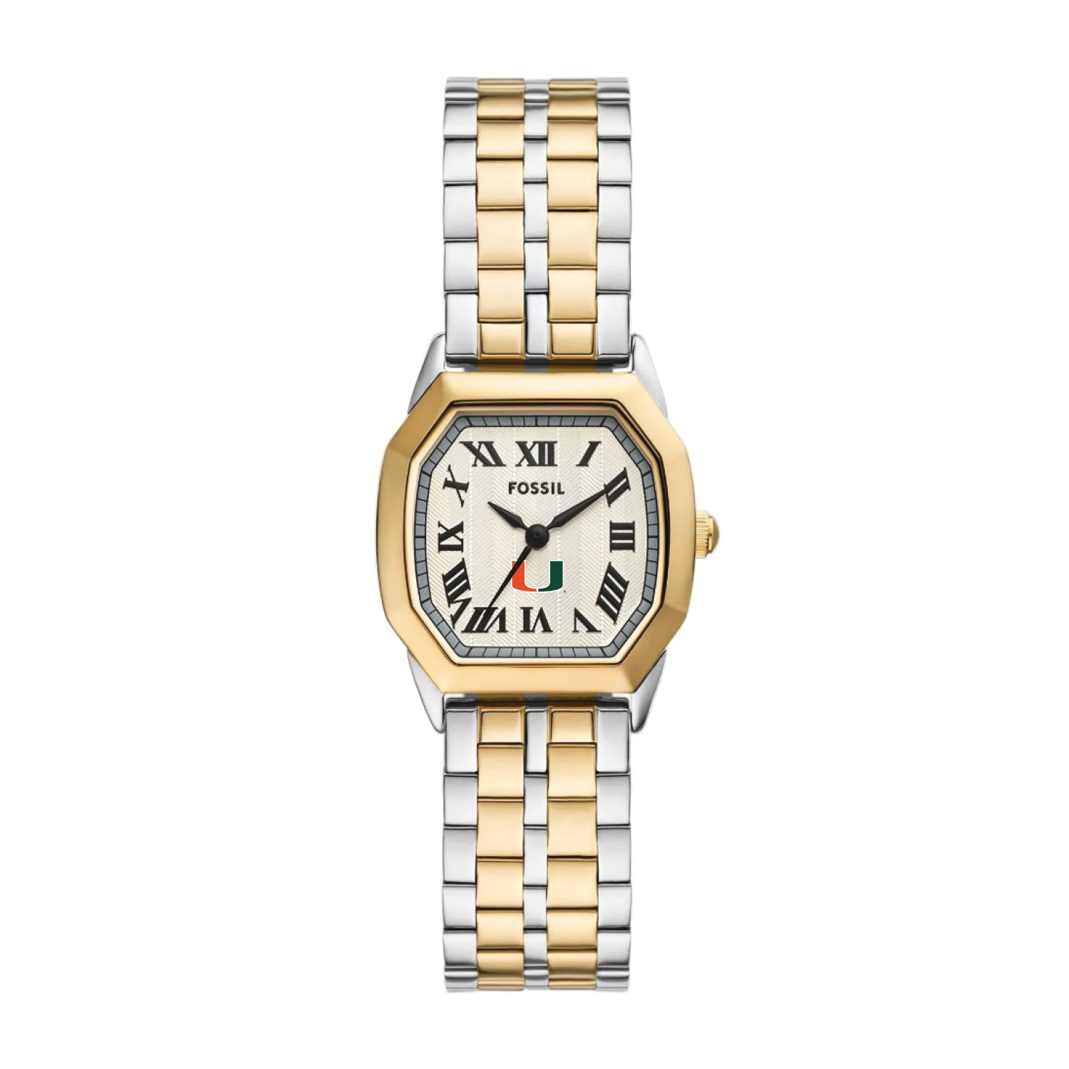 Fossil  Miami Hurricanes Harlow Three-Hand Two-Tone Stainless Steel Watch