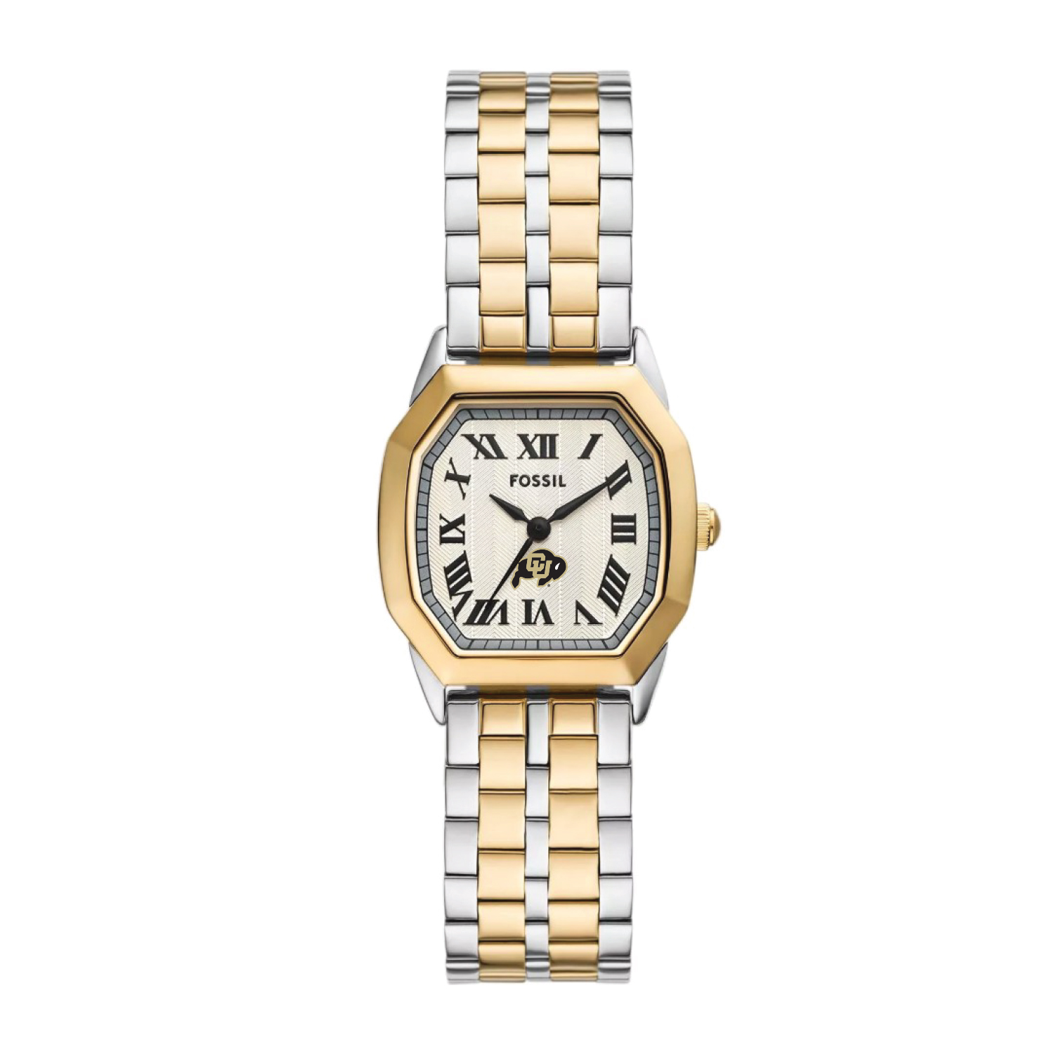 Fossil Colorado Buffaloes Harlow Three-Hand Two-Tone Stainless Steel Watch