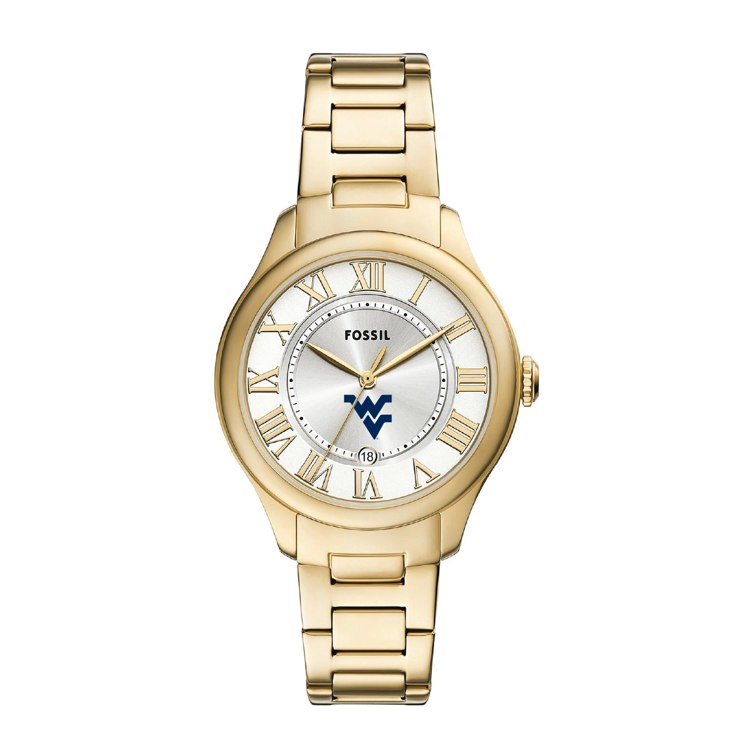 Fossil  West Virginia Mountaineers Gilmore Gold Stainless Steel Watch