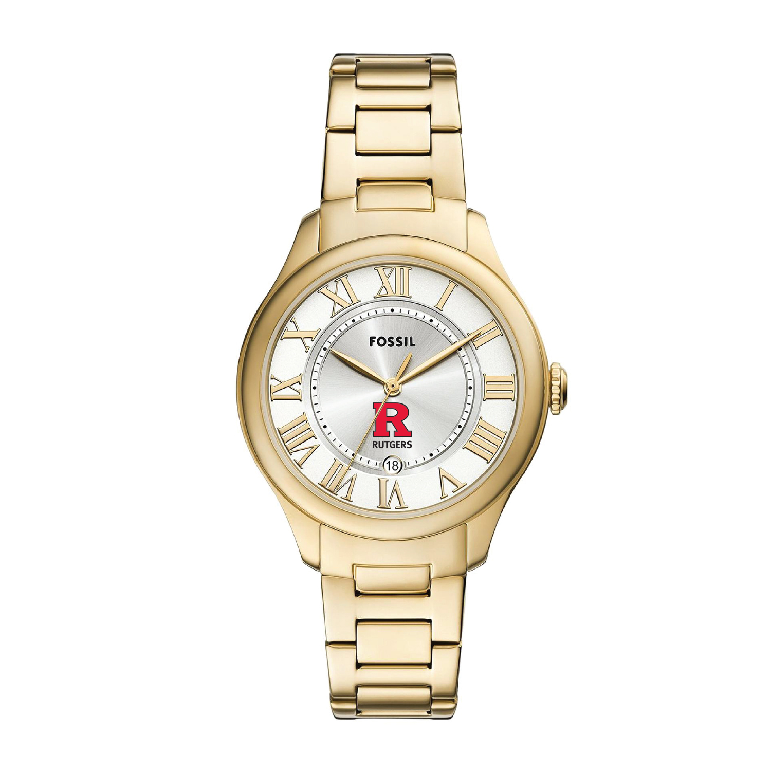 Fossil  Rutgers Scarlet Knights Gilmore Gold Stainless Steel Watch