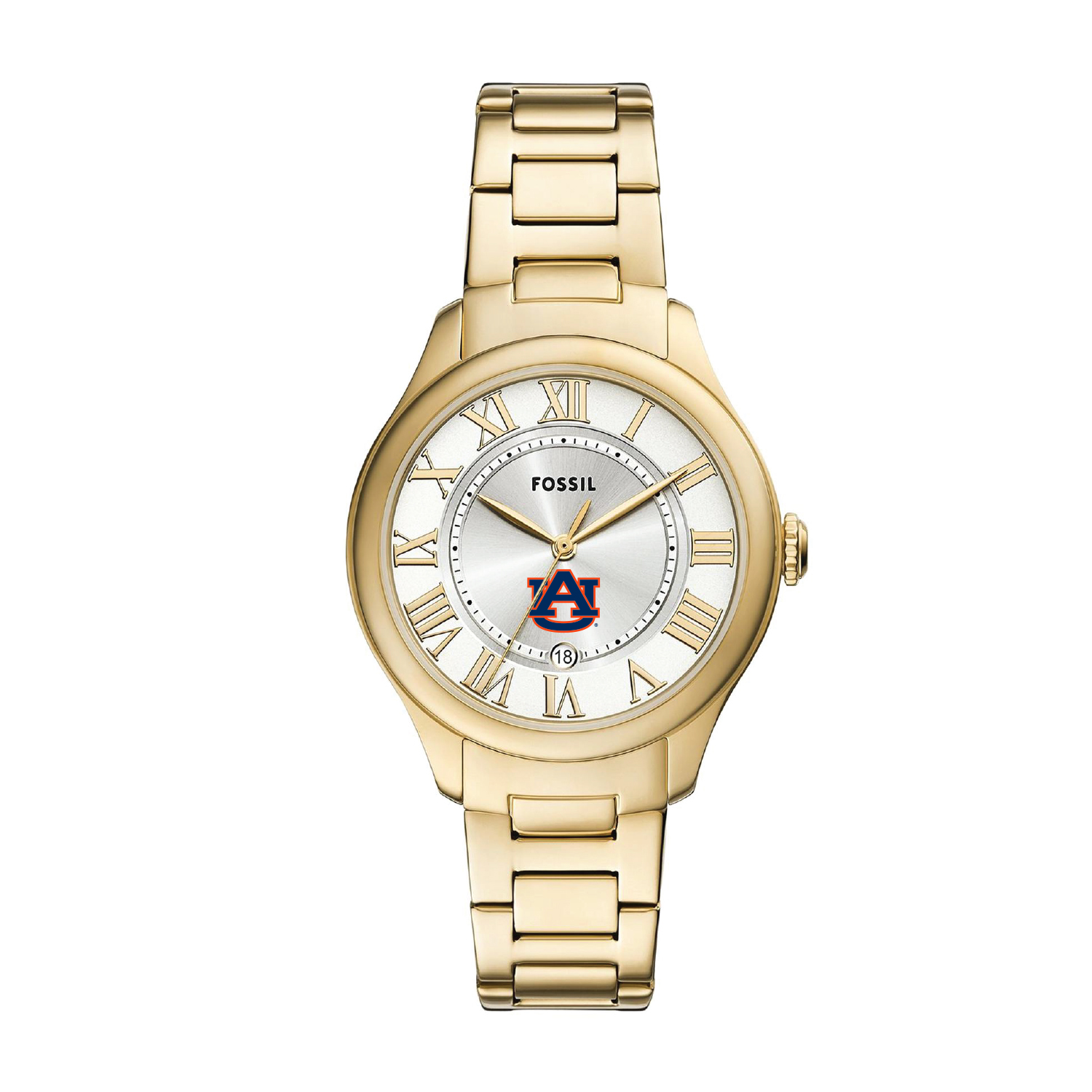Fossil  Auburn Tigers Gilmore Gold Stainless Steel Watch