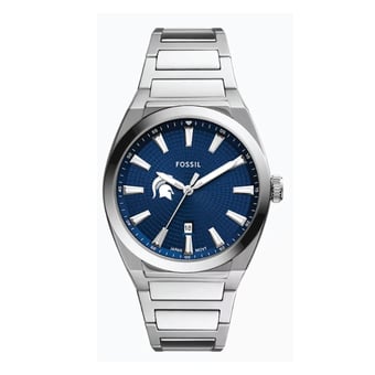 Fossil  Michigan State Spartans Everett Three-Hand Date Stainless Steel Watch