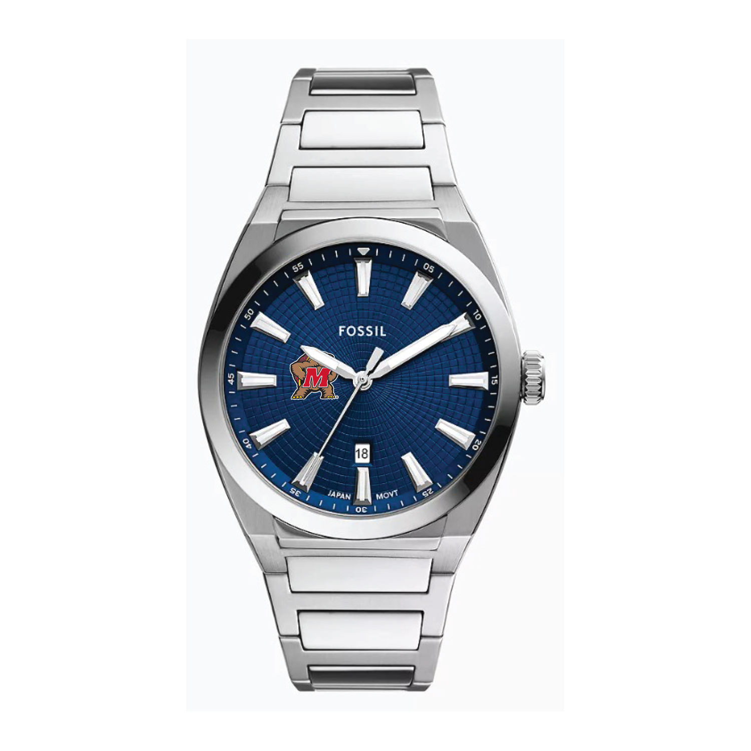 Fossil  Maryland Terrapins Everett Three-Hand Date Stainless Steel Watch