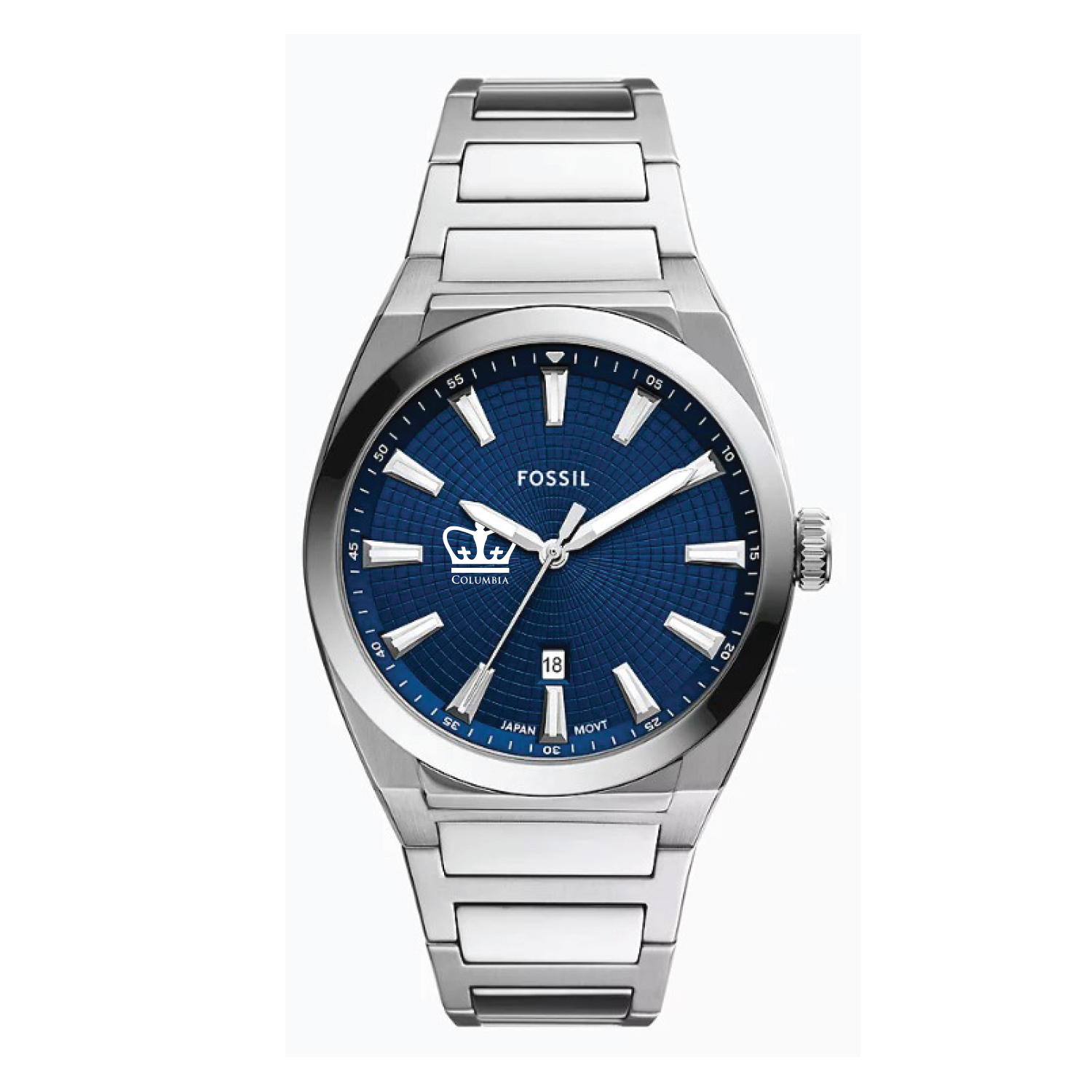 Fossil  Columbia University Everett Three-Hand Date Stainless Steel Watch