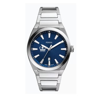 Fossil  Columbia University Everett Three-Hand Date Stainless Steel Watch