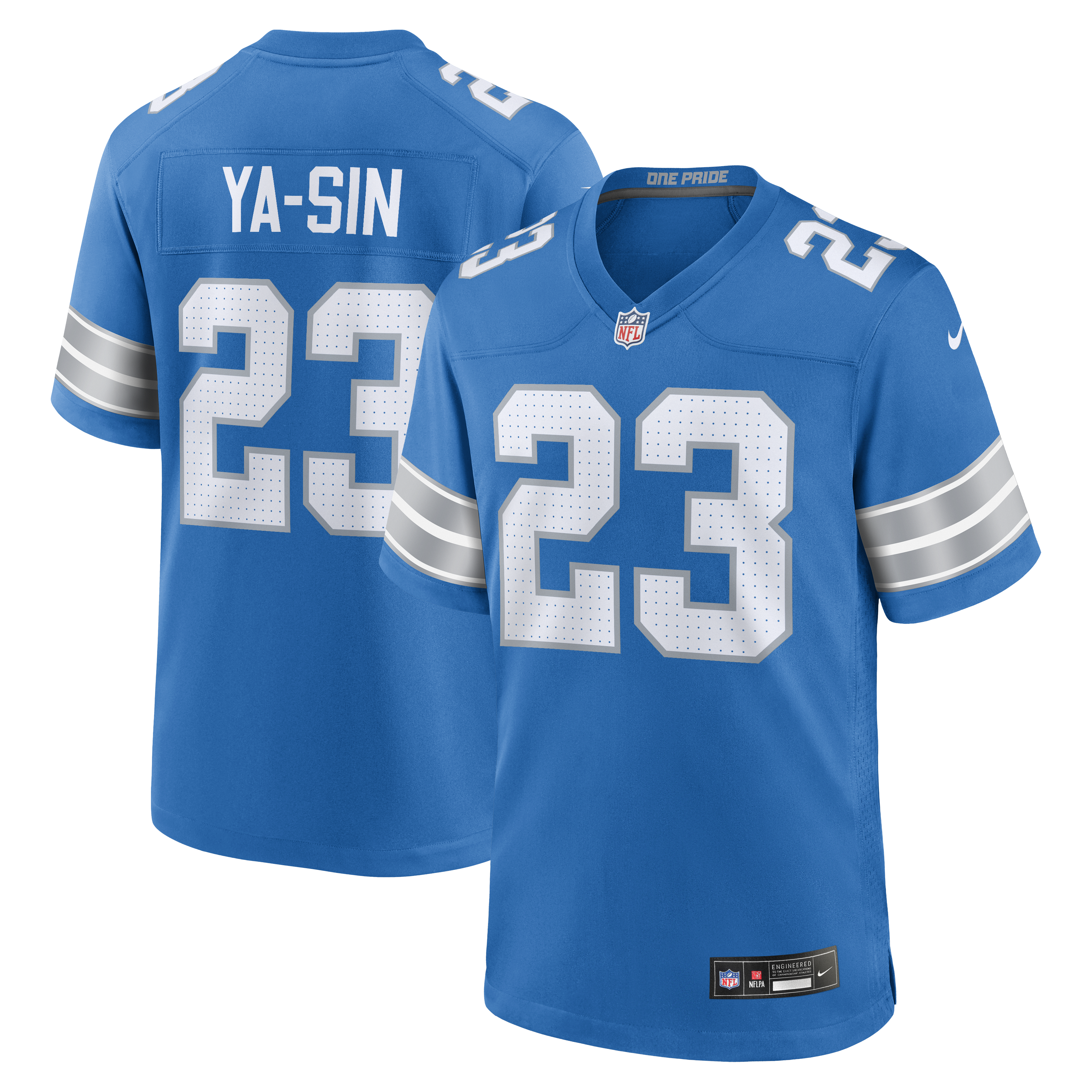 Men's Nike Rock Ya-Sin  Blue Detroit Lions Team Game Jersey