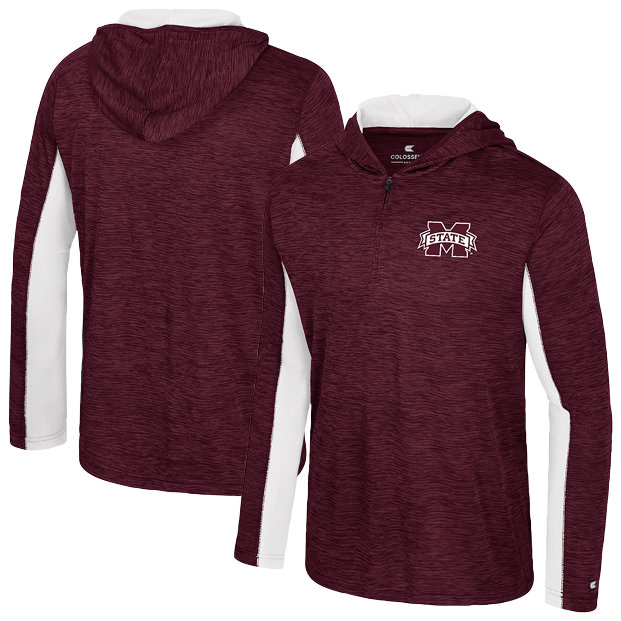 Men's Colosseum Maroon Mississippi State Bulldogs Always Sunny Quarter-Zip Hoodie
