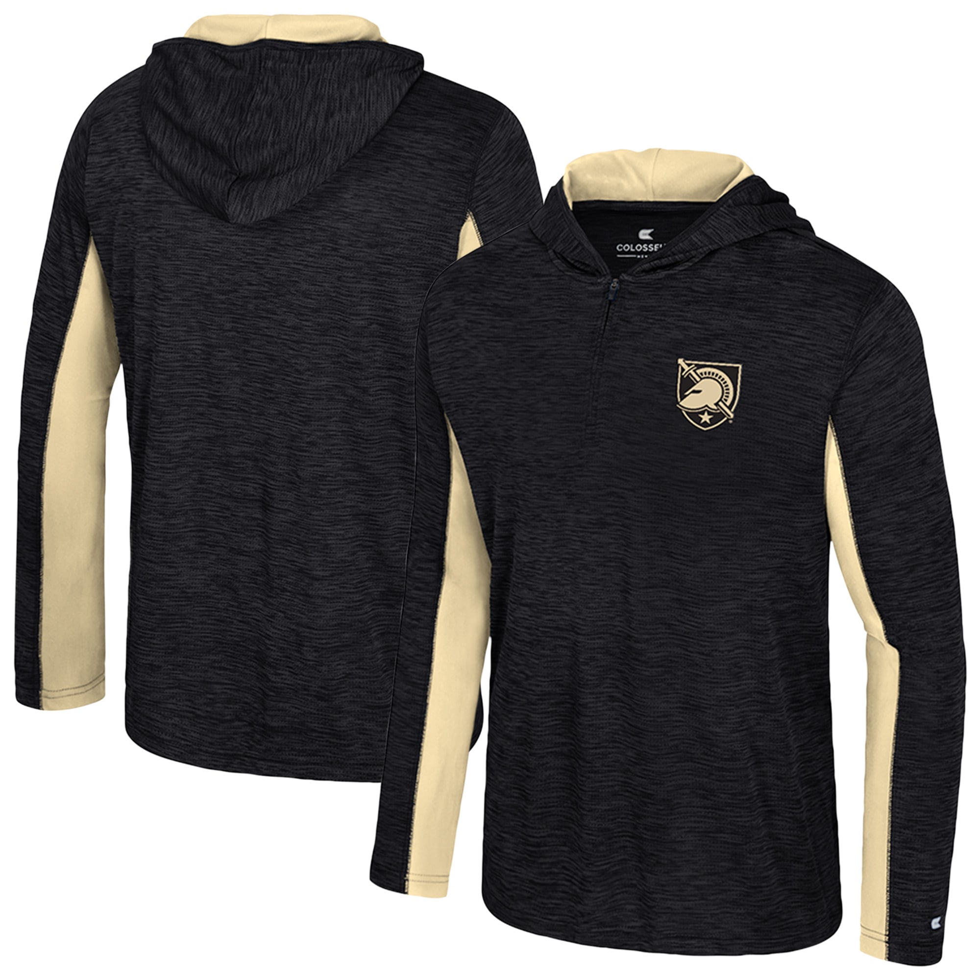 Men's Colosseum Black Army Black Knights Always Sunny Quarter-Zip Hoodie