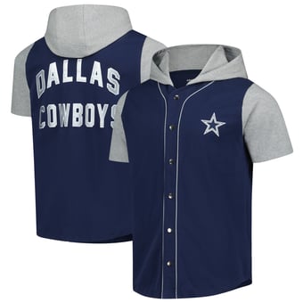 Men's G-III Sports by Carl Banks  Navy Dallas Cowboys Adaptive Home Team Magnetic Button-Up Top