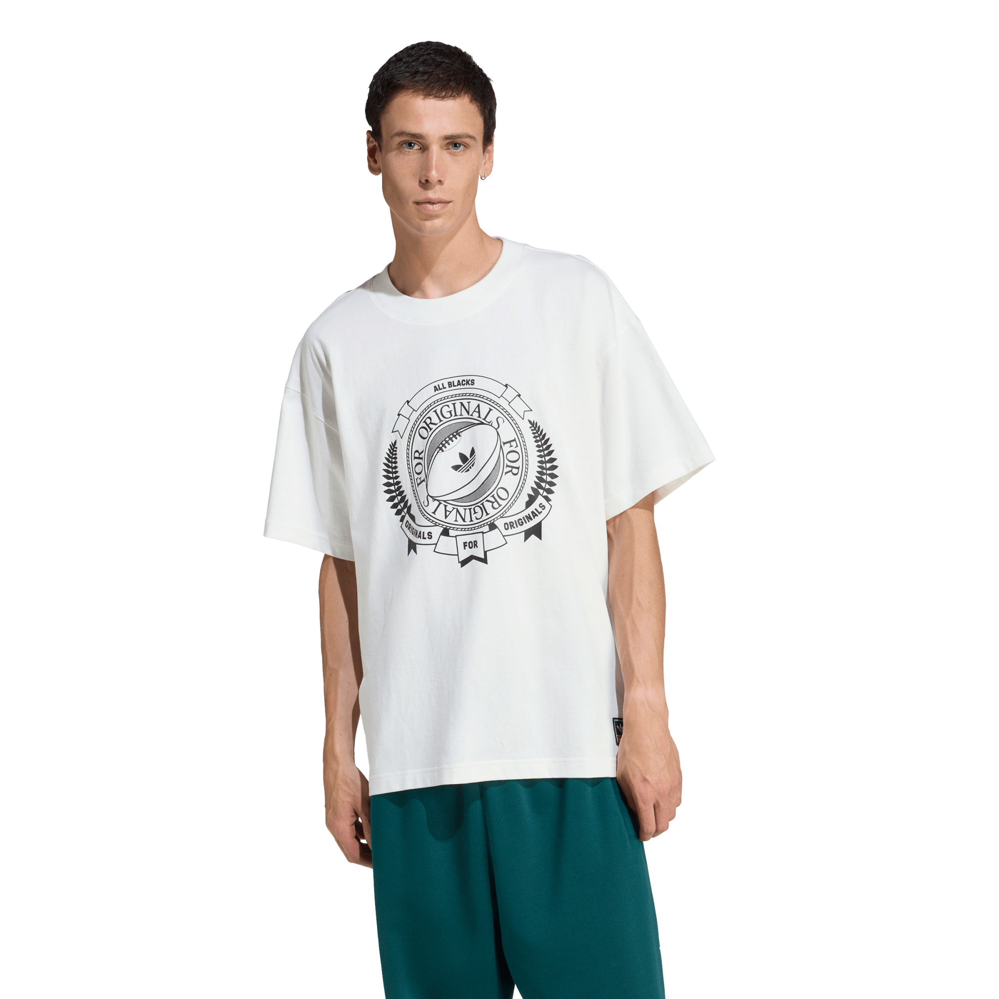 T-shirt con grafica All Blacks adidas Originals - Bianco