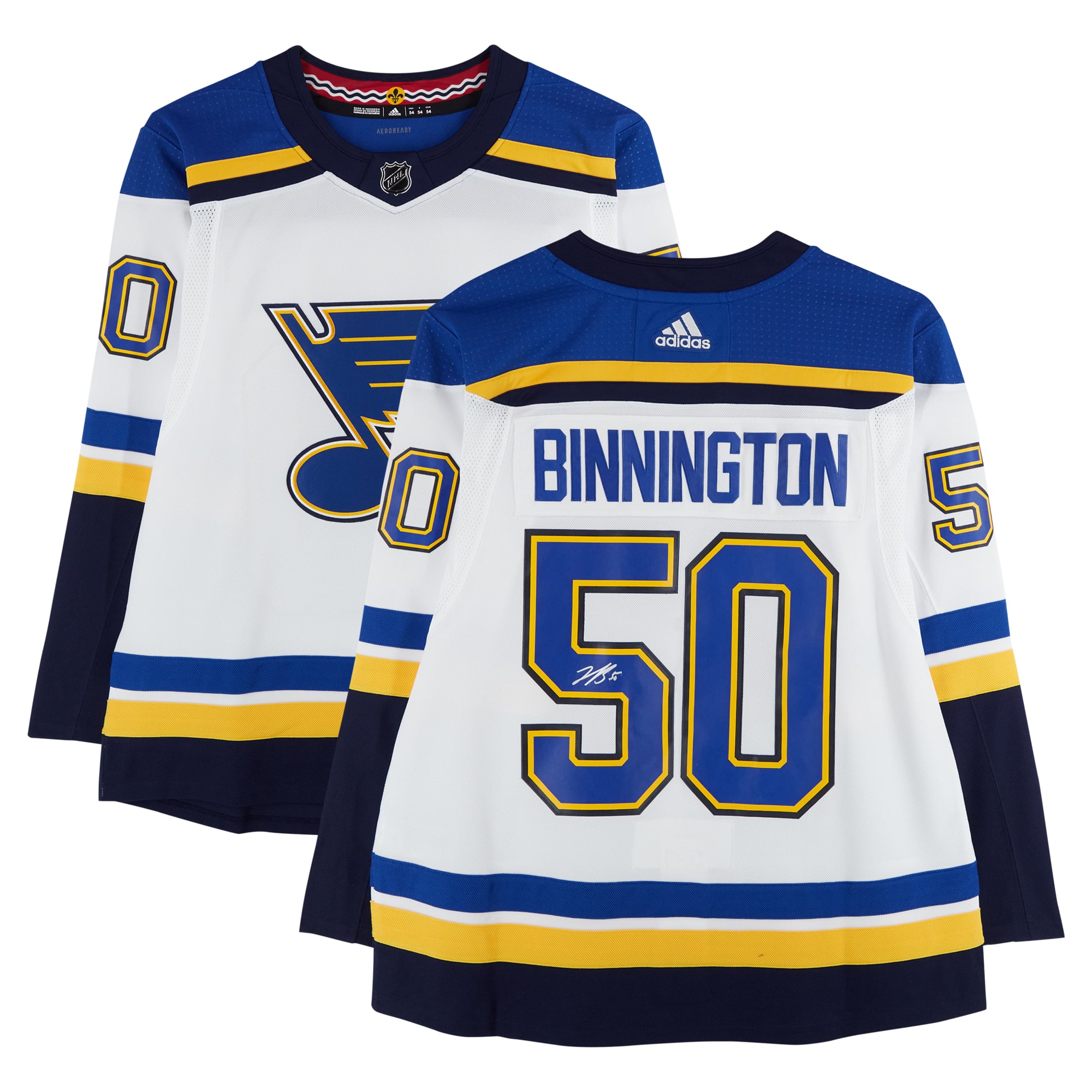 Jordan Binnington St. Louis Blues Autographed White adidas Jersey