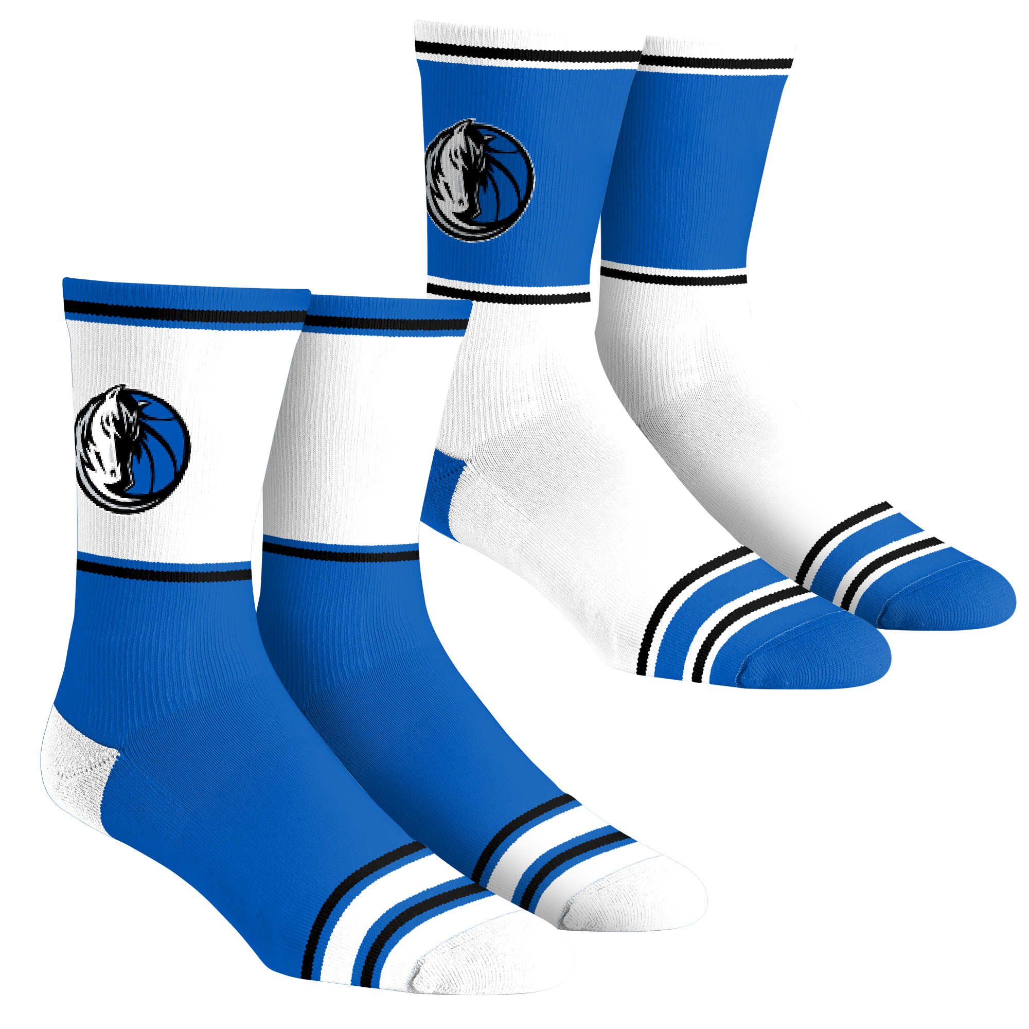 Unisex Rock Em Dallas Mavericks 2-Pack Color Block Crew Socks Set