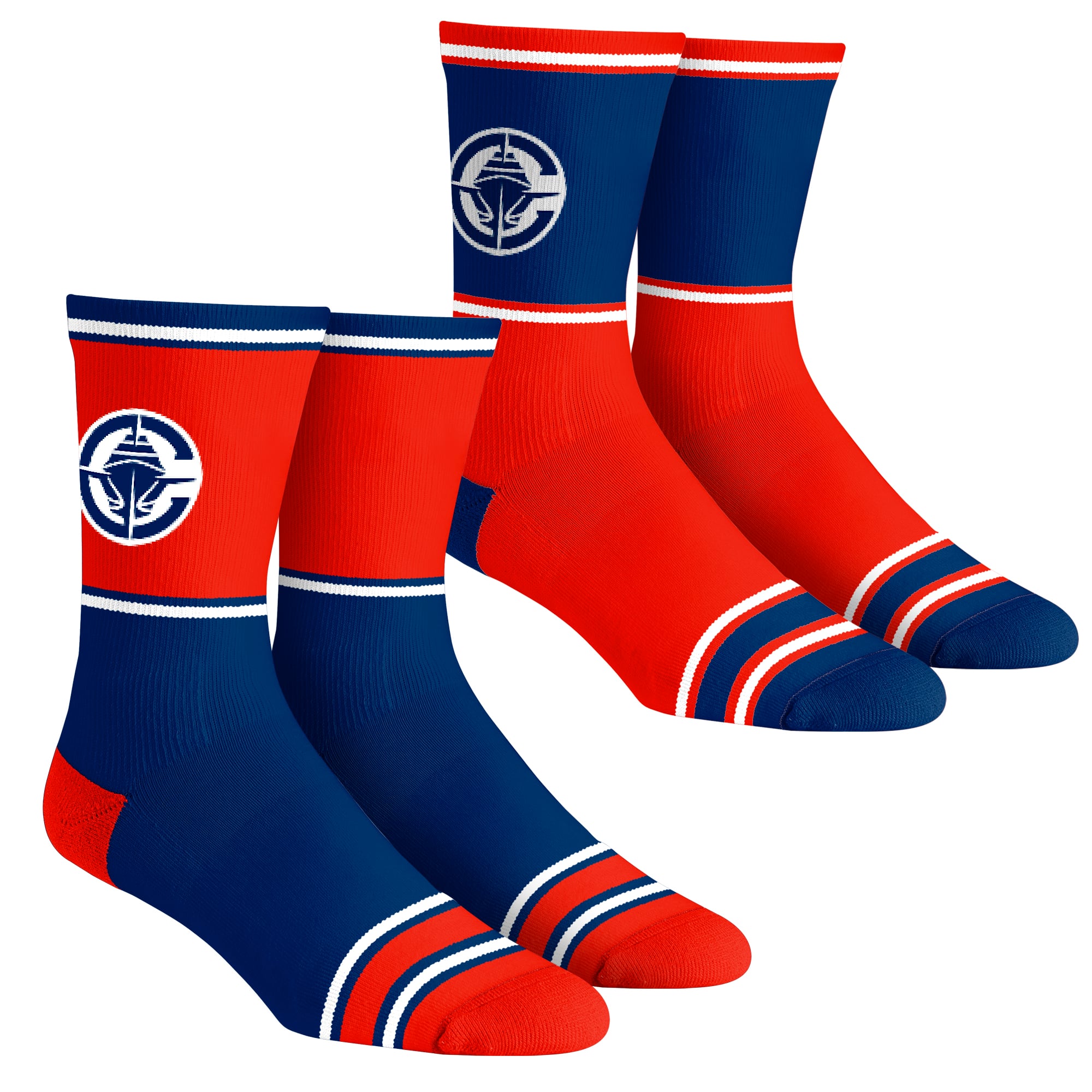 Unisex Rock Em LA Clippers 2-Pack Color Block Crew Socks Set