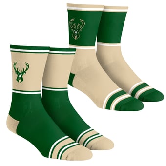 Unisex Rock Em  Milwaukee Bucks 2-Pack Color Block Crew Socks Set