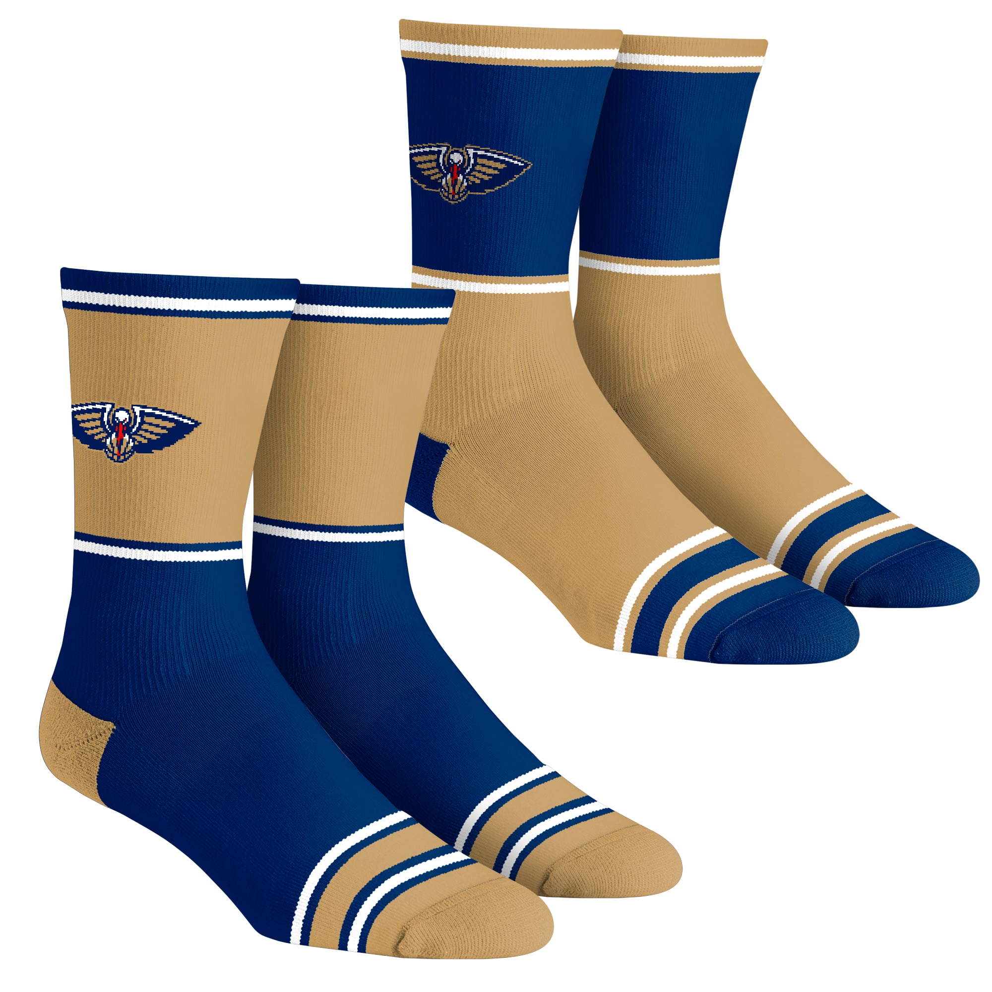 Unisex Rock Em New Orleans Pelicans 2-Pack Color Block Crew Socks Set