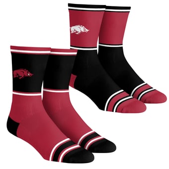 Unisex Rock Em  Arkansas Razorbacks 2-Pack Color Block Crew Socks Set