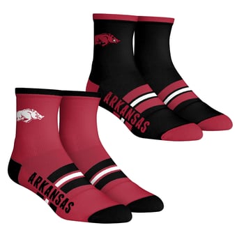 Unisex Rock Em  Arkansas Razorbacks 2-Pack Multi Stripe Quarter Socks Set