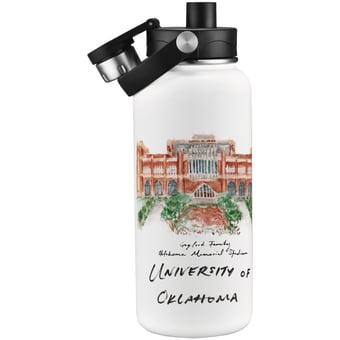 Oklahoma Sooners Laura Wilcox Watercolors 34oz. Water Bottle