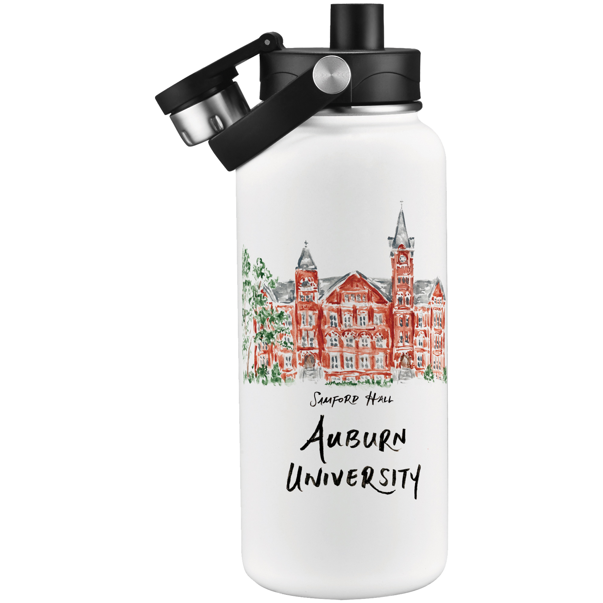 Auburn Tigers Laura Wilcox Watercolors 34oz. Water Bottle