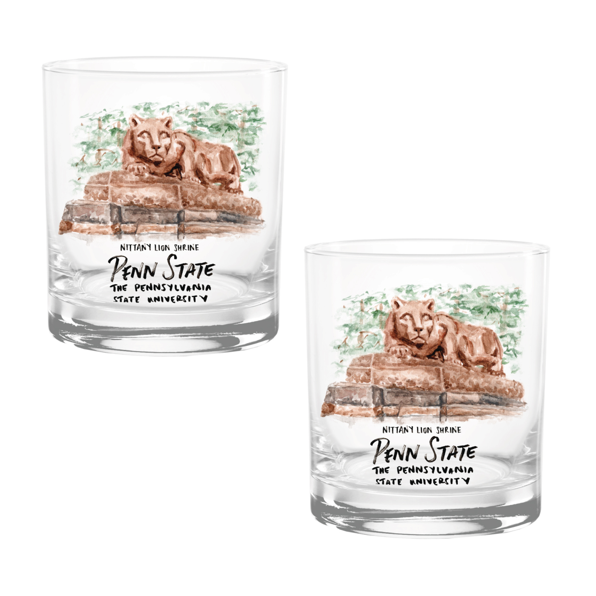 Penn State Nittany Lions Laura Wilcox Watercolors 14oz Rocks Glass 2-Pack