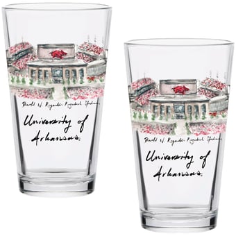 Arkansas Razorbacks Laura Wilcox Watercolors 16oz Pint Glass 2-Pack