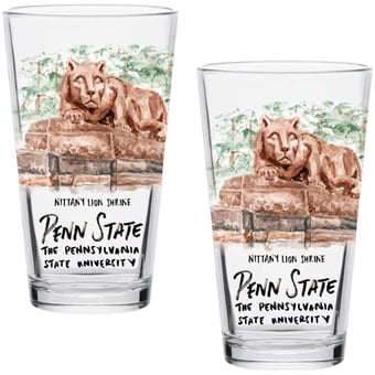 Penn State Nittany Lions Laura Wilcox Watercolors 16oz Pint Glass 2-Pack