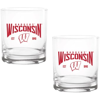 Wisconsin Badgers Two-Pack 14oz. Established Rocks Glass Set